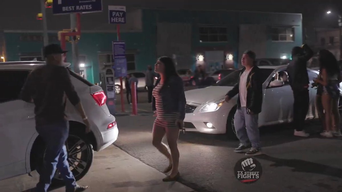 Wild fight in parking lot Downtown ATX #fight #texas