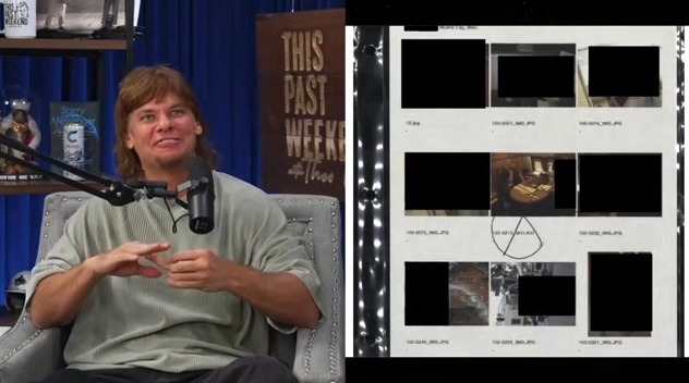 Theo Von: Look at these photos. Everything redacted in them. Just bizarre. You have to think, is this trying to distract my attention from something else? Guest: And Donald Trump, I think covering up the Epstein thing has profoundly hurt him. His central promise was drain the swamp. When it really came down to it, you didn't want to drain the swamp. You wanted to protect them.