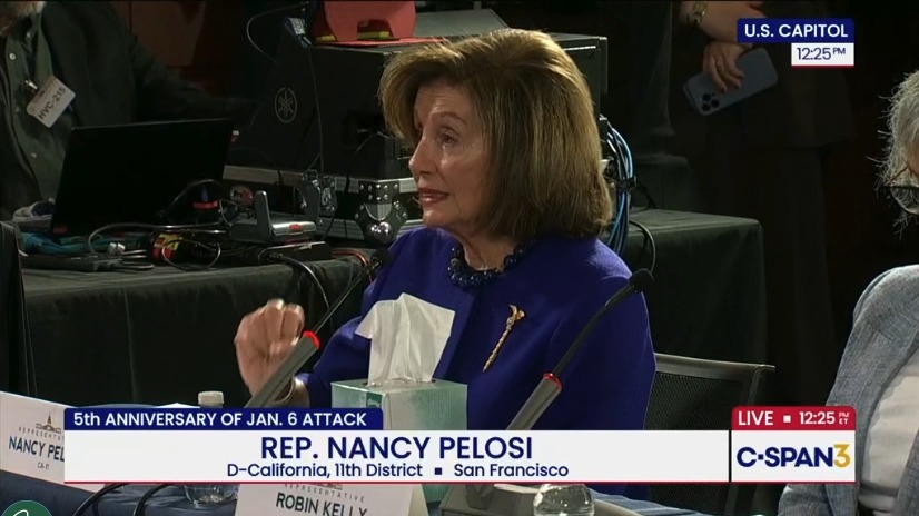 Speaker Emerita Pelosi: I could never have had the idea that a president of the United States would incite an insurrection on the Capitol, the symbol of democracy throughout the world. On the Constitution, which he took an oath to uphold. On Congress, who had the congressional responsibility to certify the results of the election. That president who incited that insurrection continues to lie about what happened that day.