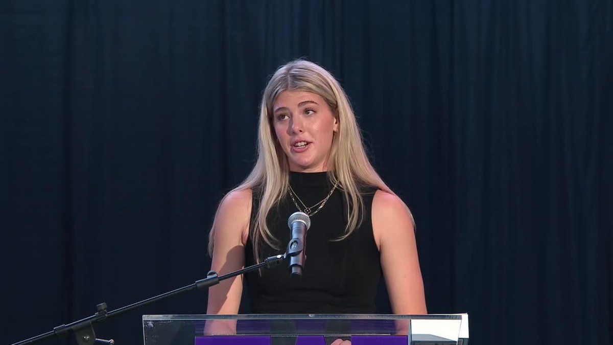 "We didn't lose Mia's voice, we learned how to carry it." Washington Women's Soccer's Kelsey Branson remembers late teammate Mia Hamant 🧡 Watch Mia's Celebration of Life on B1G+ ➡️