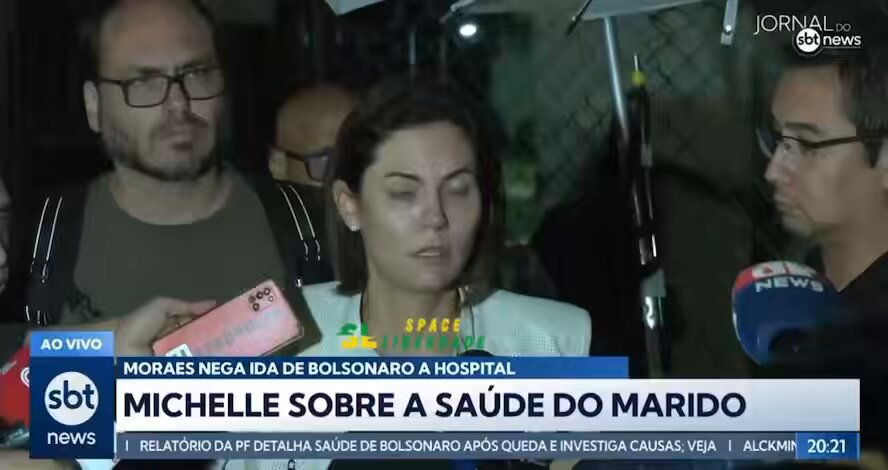 🚨URGENTE - Michelle diz que Bolsonaro estava com um hematoma no rosto e com o pé sangrando na PF “Ele está um pouco lento nas respostas. Tentei conversar, mas ele não lembrava de nada”