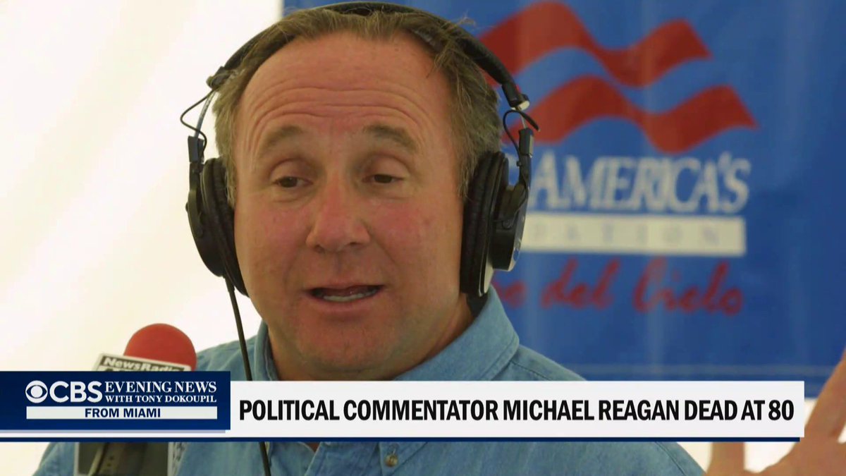 Conservative commentator Michael Reagan has died at the age of 80 following a battle with cancer. Reagan was the son of President Ronald Reagan and his first wife, actress Jane Wyman.