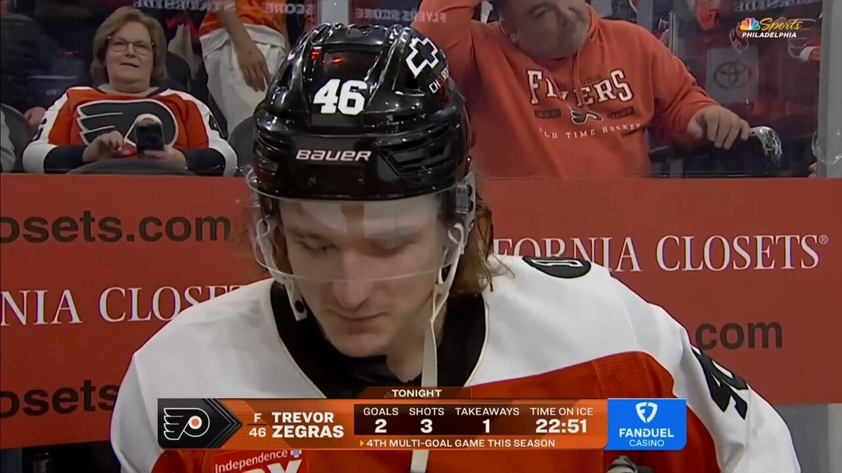 "A team that gave up on you, you pot 2 in the first period, how did that feel for you?" "Fuckin amazing. Fuuucking amazing." SIGN TREVOR ZEGRAS NOW. #LetsGoFlyers