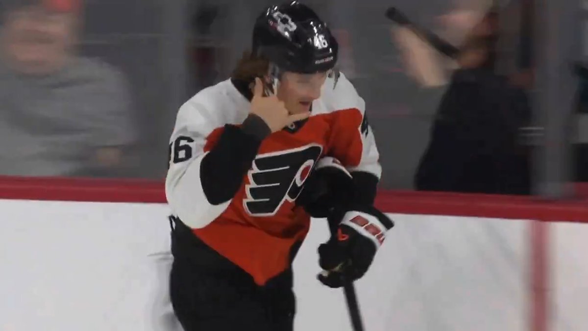Trevor Zegras says his celebration was a reenactment of how fast Anaheim hung up after telling him he was traded 😭🔥