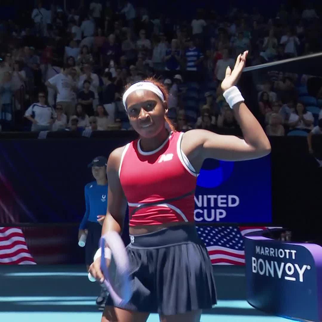 Coco puffs up 😤 Coco Gauff puts Team USA in front of Greece with a 6-3 6-2 win over Sakkari. #UnitedCup