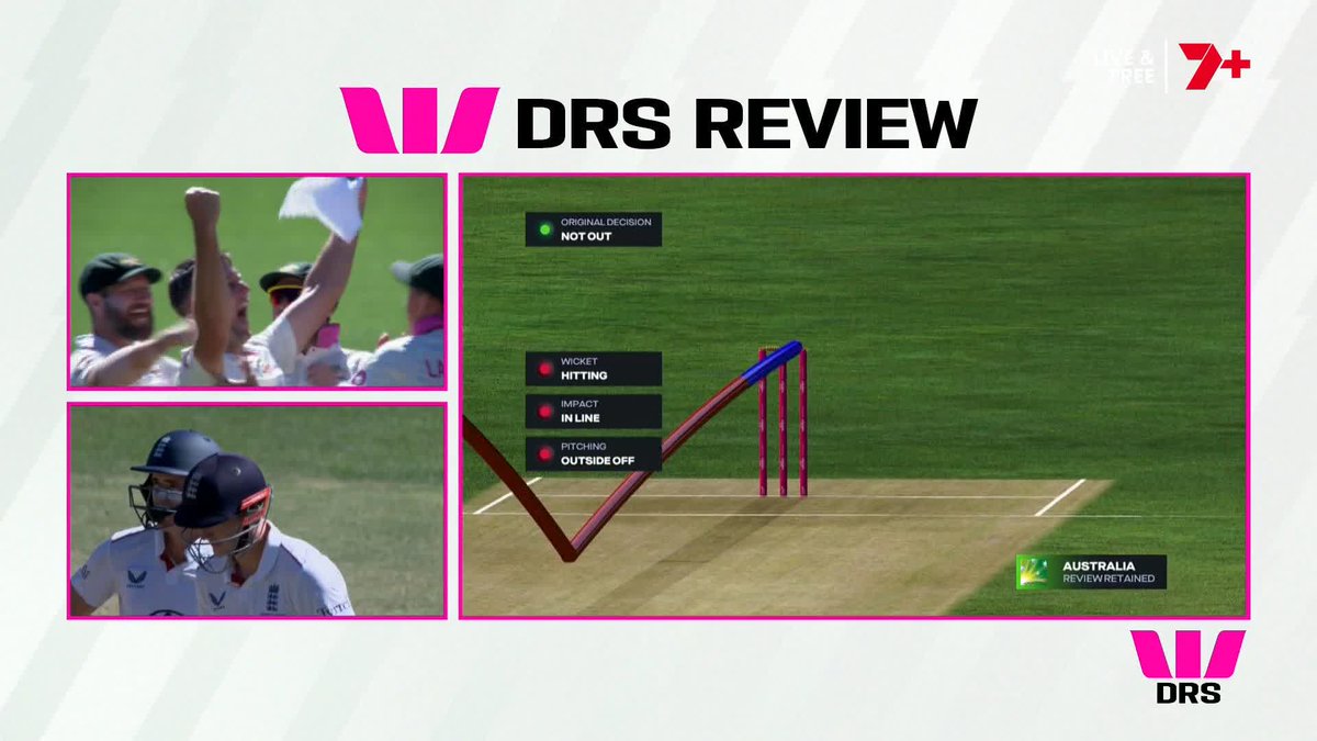 Australia didn't seem fully convinced on using a review... But they do, and Webster gets Brook LBW! 😮 #Ashes