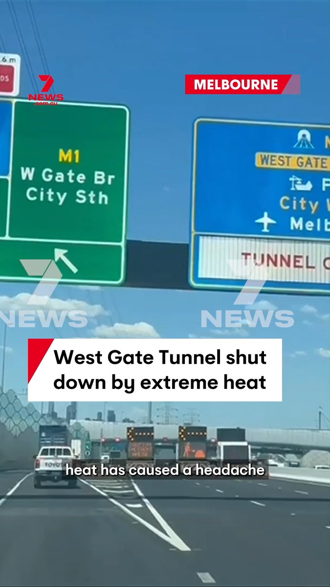 Extreme heat has caused a headache for commuters on the new West Gate Tunnel. High temperatures set off the firefighting sprinklers inside the tunnel, forcing the closure of all lanes while crews worked on the issue. #heatwave #weather #hot #westgatetunnel #melbourne