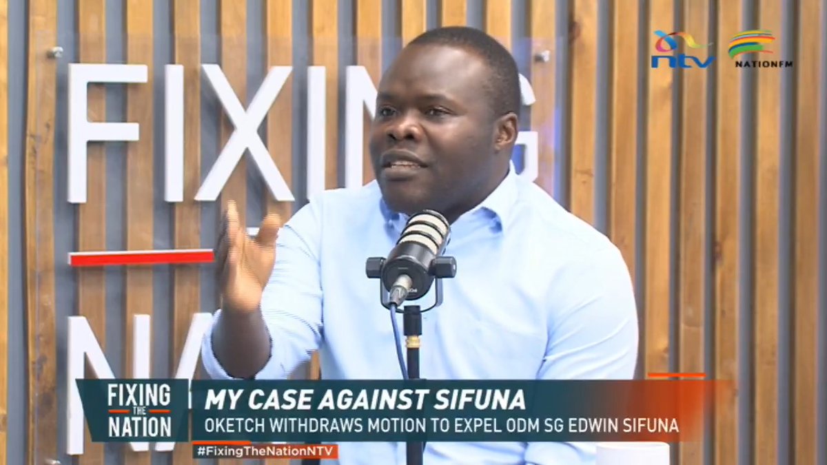 Senator Eddy Oketch: I have nothing personal against Sifuna. He must differentiate his personal opinion from the official position of ODM. After withdrawing a motion to expel the ODM Secretary General, Senator Oketch now wants the matter to be resolved in the next 7 days. #FixingTheNationNTV Nation FM Eric Latiff Nomadic Panda 🐼 @OfficialJMbugua