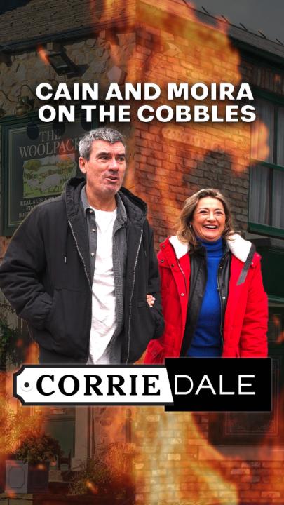 Cain and Moira took a walk down the Corrie cobbles! 🤯 😍 If you want to see more surprises like this then click the link: #Corriedale #Emmerdale #Corrie
