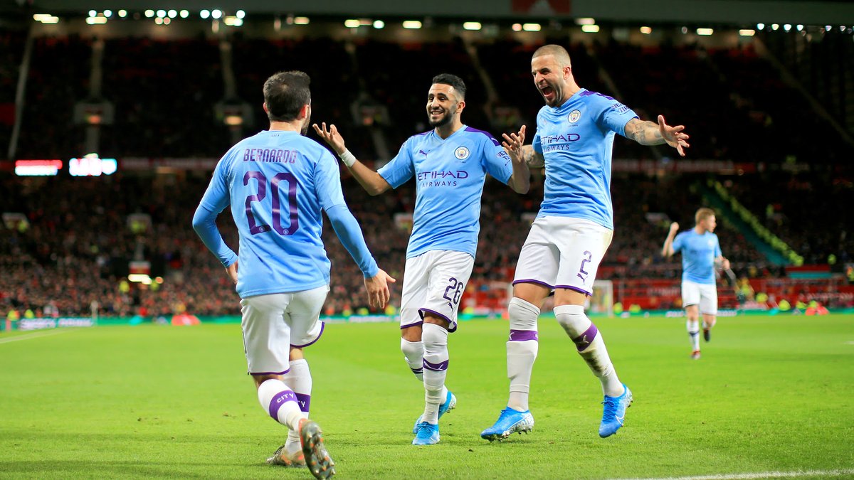 #OnThisDay: Manchester United 1-3 #ManCity [2020] ⚽️ [70'] Marcus Rashford - ⚽️ [17'] Bernardo Silva ⚽️ [33'] Riyad Riyad Mahrez ⚽️ [38' OG] Andreas Pereira