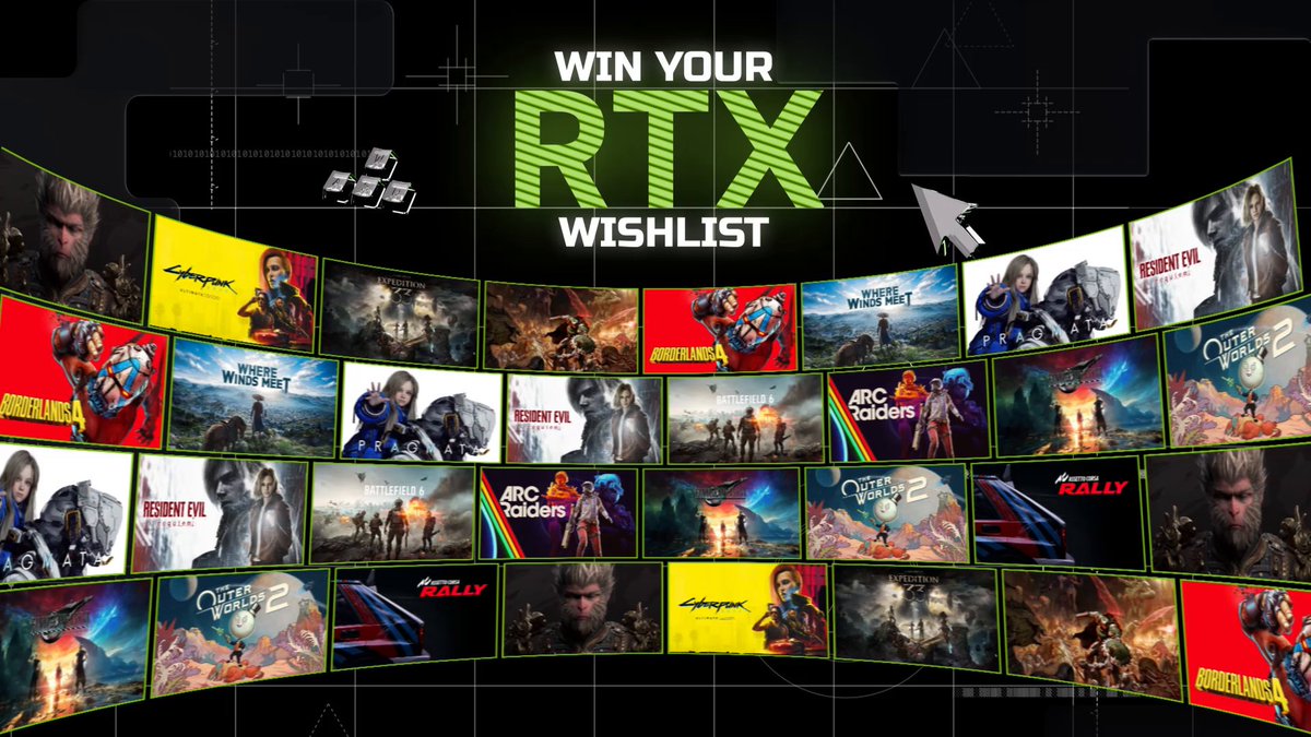 GeForce On よりお届け 📺 2026 年のスタートを記念して、RTX 対応ゲームを抽選でプレゼント 🎁 Steam ウィッシュリスト内の RTX 対応ゲームで、プレイしたTOP 5 のゲームを教えてください 💸