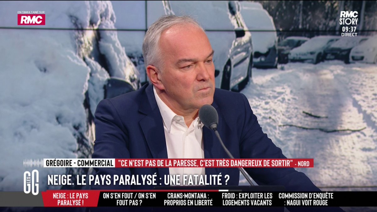 🌨️ Neige : la France paralysée, une fatalité ? 📞 Grégoire, commercial, au 3216 : "Les pneus 4 saisons, quand il y a autant de neige, ça ne change pas grand-chose." #GGRMC