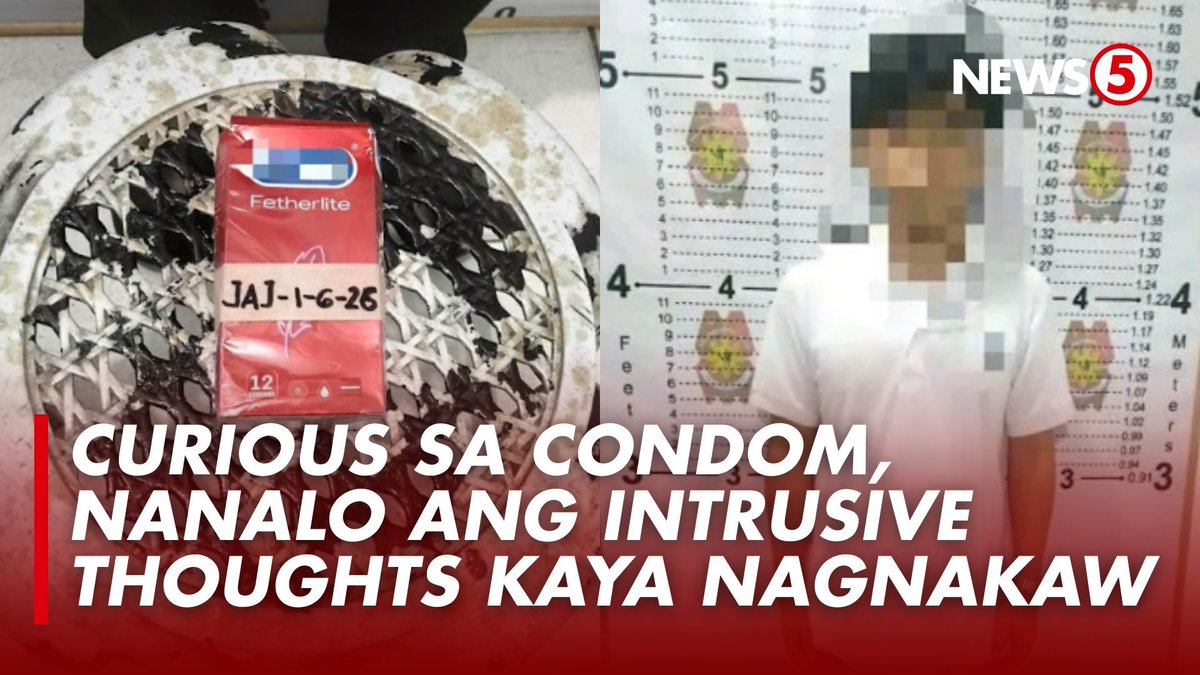 CURIOUS LANG KAYA NAISIPAN UMANONG MAGNAKAW NG CONDOM Nang dahil sa pagka-curious at panunukso ng mga kaibigan at katrabaho, tila nanalo ang intrusive thoughts ng isang 23-anyos na lalaking bagger na nagnakaw umano ng isang pakete ng condoms na nagkakahalagang P387.85 sa pinagtatrabahuhan niyang mall sa Mabolo, Cebu City nitong Martes, Jan. 6. Kuwento niya, naging curious lang talaga siya sa nasabing condoms kaya niya ito inilagay sa bag niya sa pag-aakalang hindi na magagamit pa dahil sira na raw ito. Nakita ang ninakaw na item sa kasagsagan ng routine inspection matapos umano niyang umalis sa tindahan nang hindi nagbabayad sa kahera. Dahil dito ay inaresto siya at kasalukuyang nasa kustodiya ng Mabolo Police Station 4. | via John Aroa