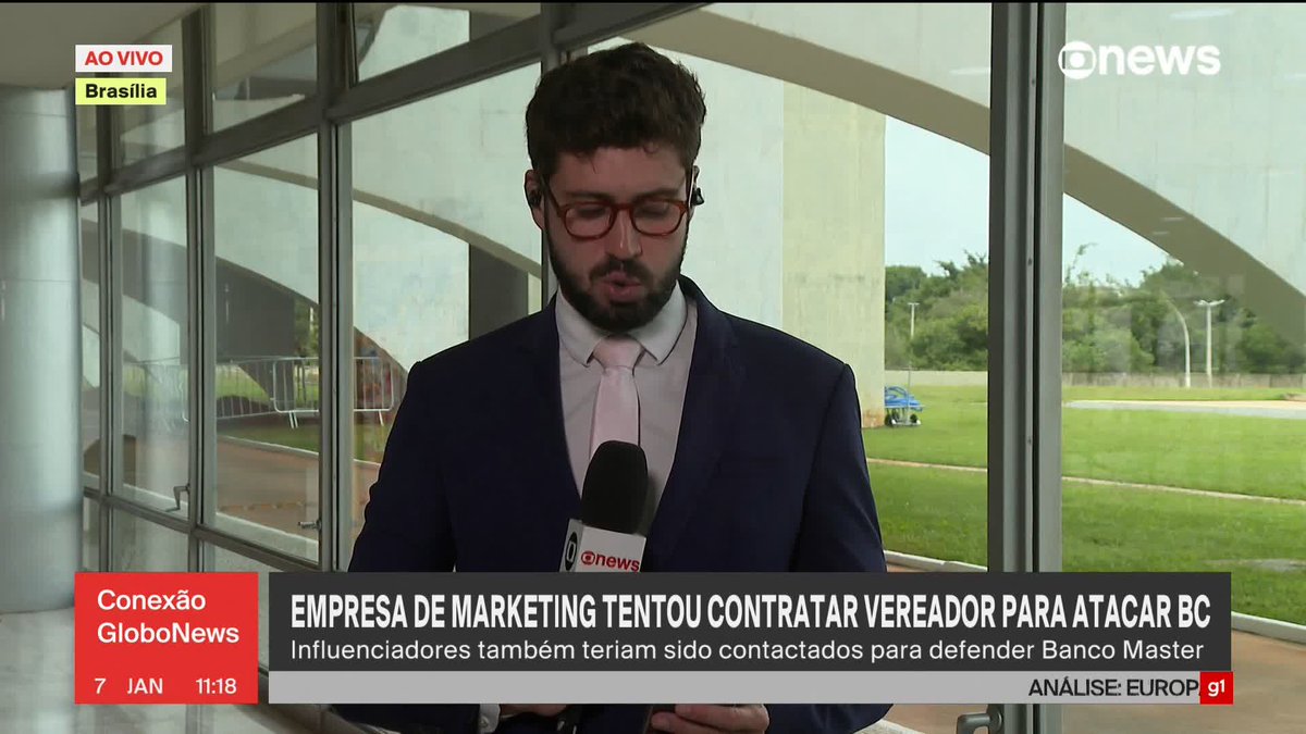 Empresa de marketing em Brasília foi quem tentou contratar vereador de Erechim (RS) para atacar Banco Central e defender Banco Master. Apuração do repórter Pedro Figueiredo. #ConexãoGloboNews ➡ Assista à #GloboNews: