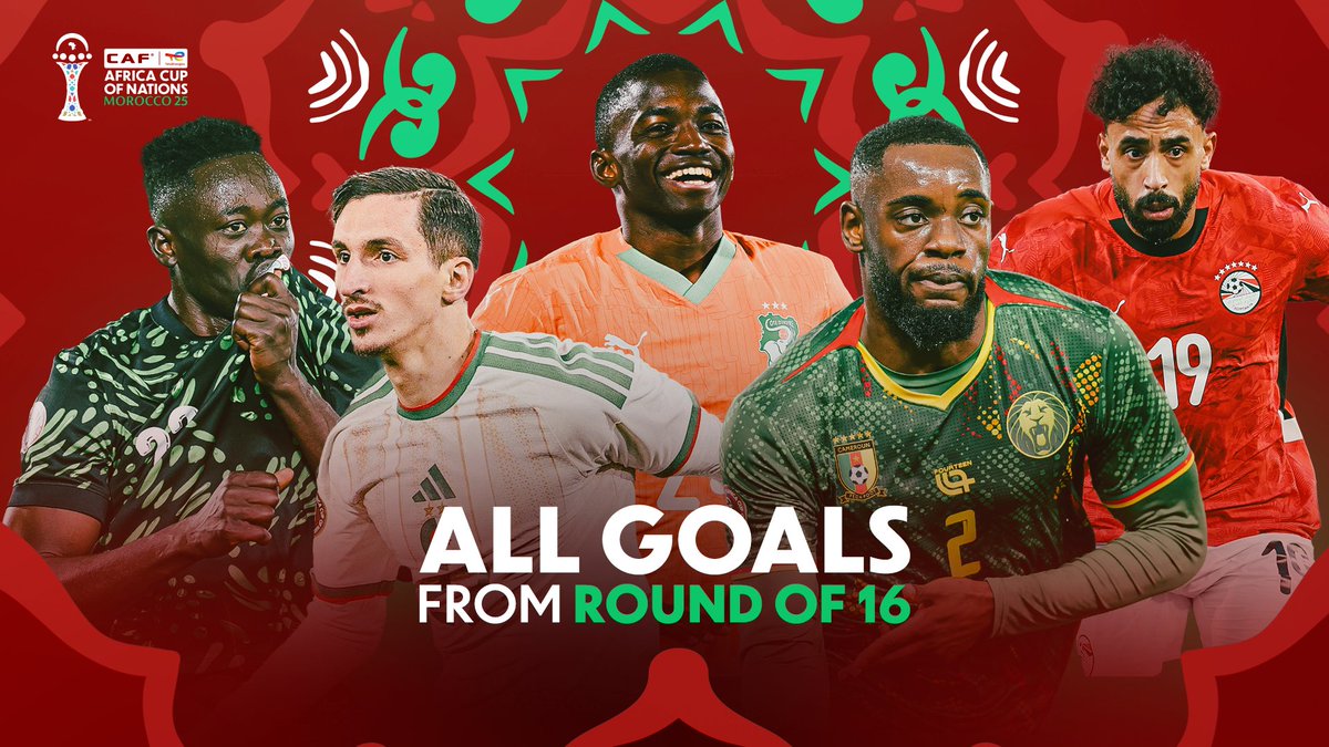 The Round of 16 in full, goals and celebrations. Presented to you by Danone. 🙌 #TotalEnergiesAFCON2025 | #WeCelebrateDifferent | #WePlayDifferent