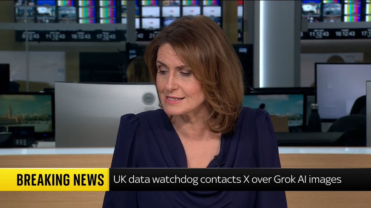 BREAKING: The UK data watchdog has contacted X over Grok AI images. 📺 Sky 501 and YouTube