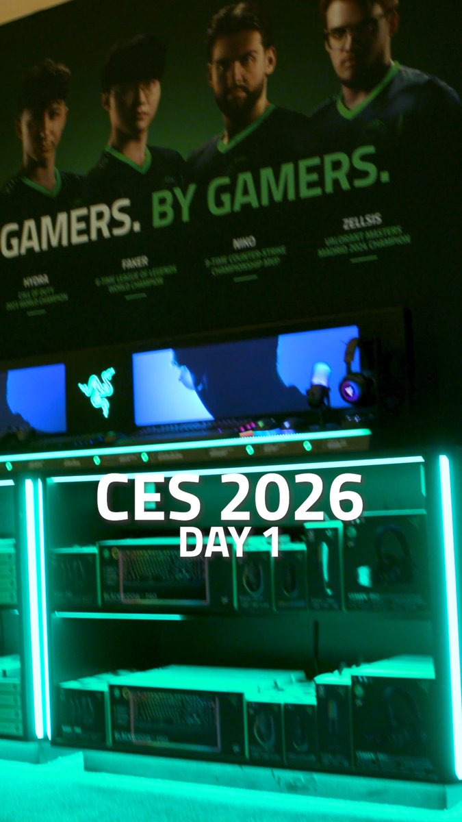 Day 1 of #CES2026Razer is officially wrapped up — with plenty of exciting announcements. Come find our booth at The Venetian, Level 2, Bellini 2101 for more exclusive product demos today on Day 2! #RazerCES2026