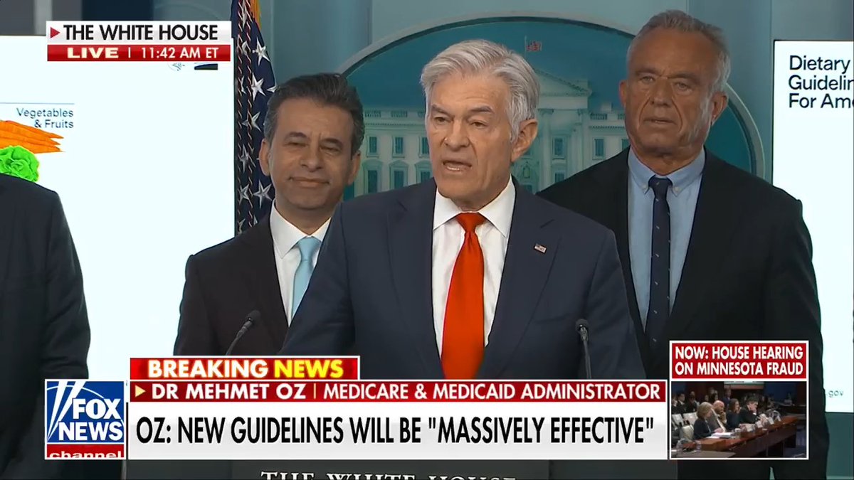 NEW: Dr. Oz says improving Americans’ health could delay retirement, cut healthcare costs, and supercharge economic growth: “If we're able to get the average American, who today retires on average at age 61, get them just to work one year longer, because they feel so vital, so strong, so bullish about their future, because they're feeding their bodies nutrients that are essential to their high functioning productivity, we will increase the overall GDP of our nation by trillions of dollars." "We will reduce healthcare expenses; at the same time, we jazz up the US economy.”