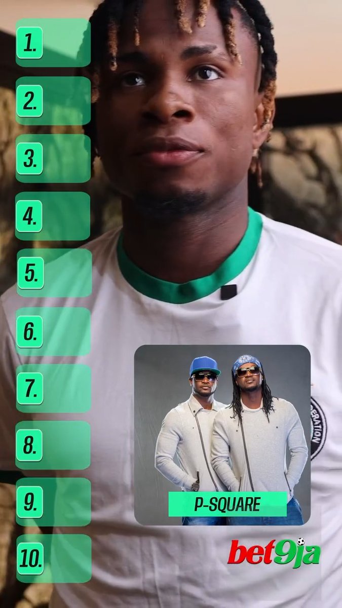 1. _______ 2. Burna Boy 3. _______ 4. REMA 5. _______ Sam Samuel chukwueze ๐ฏ๐น๐ถ๐ป๐ฑ ๐ฟ๐ฎ๐ป๐ธ๐ his top-10 music artists ๐ต