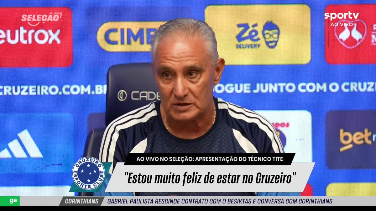 Tite exalta o projeto do Cruzeiro e crava: "É inevitável que haja conquistas". #futebol #cruzeiro
