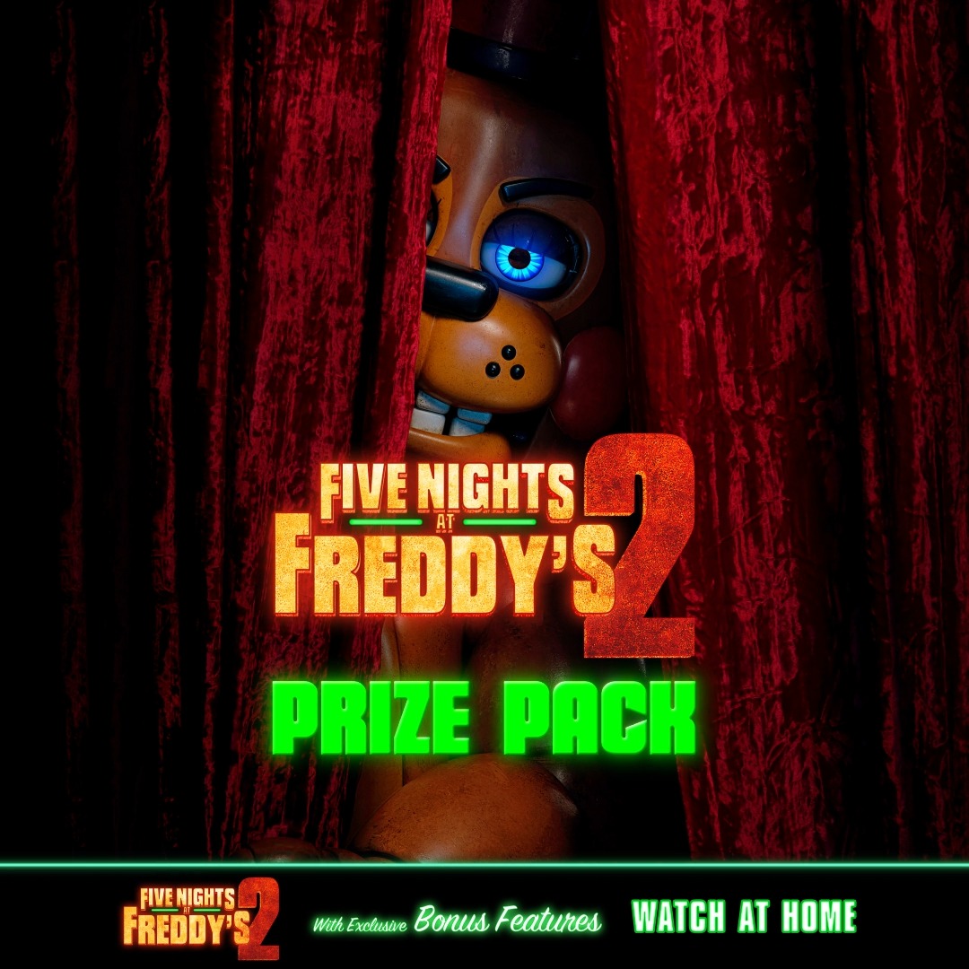 Enter for your chance to win a Five Nights at Freddy’s 2 prize-pack including a digital code NO PURCH NEC. Open to 50 US or DC, 18+. Ends 1/23/26. Void where prohib. Odds/Rules: