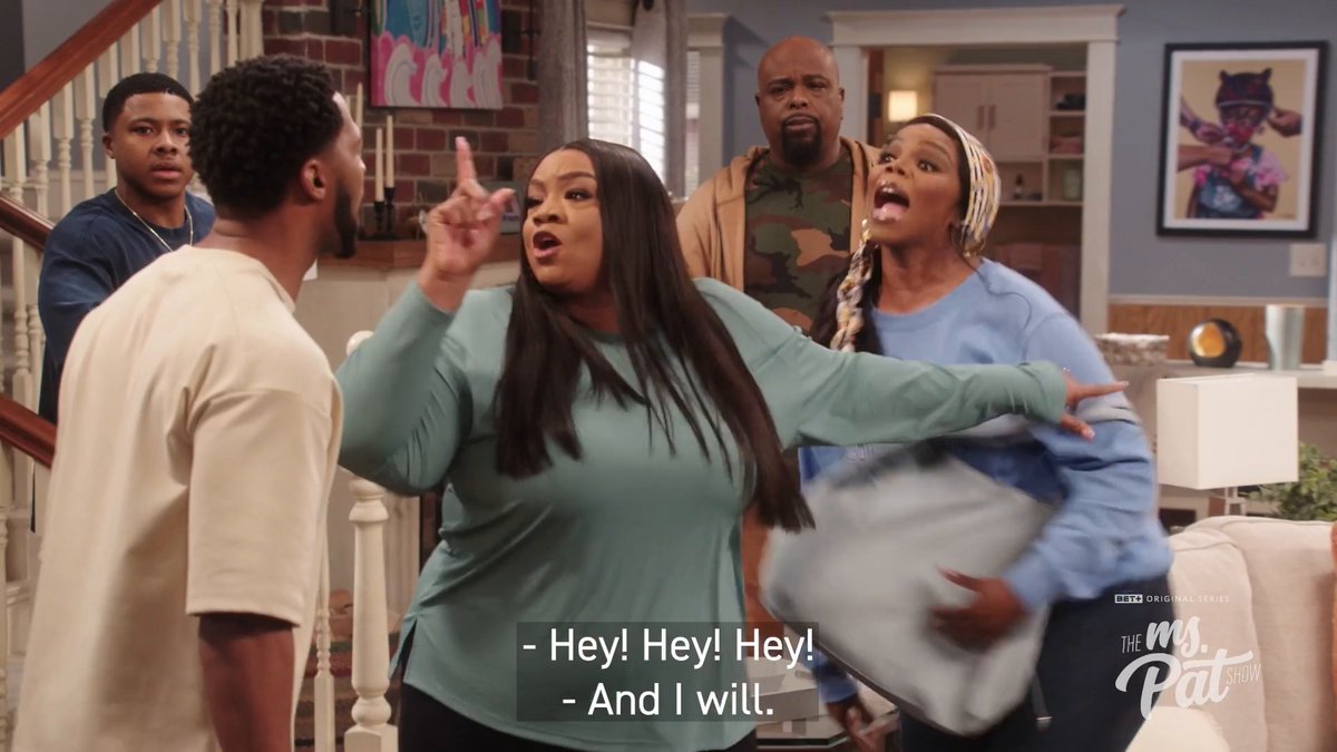 Round 2 🥊 Seems like Brandon and Ashley haven’t squashed their beef yet, and it’s getting to Pat. New episodes of #TheMsPatShow are now streaming. #BETPlus