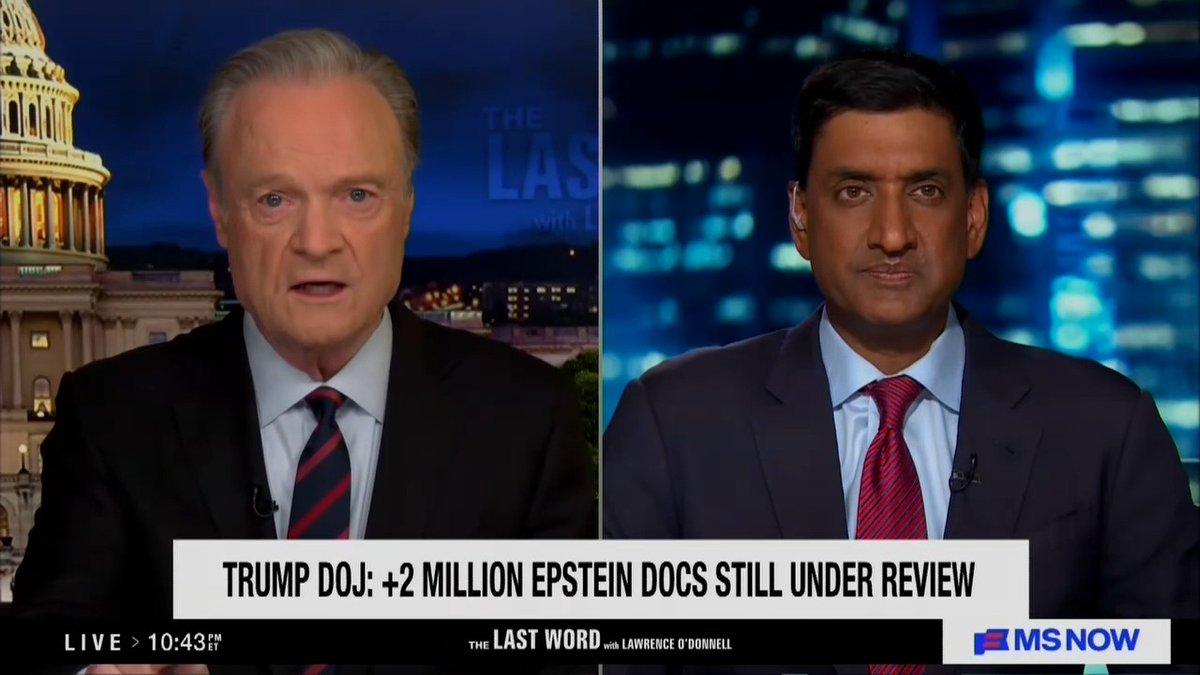 Q: Is the Trump Justice Department complying with your law? Rep. Khanna: No, they're not. By their own admission, there are millions of documents that they have not released. These documents include the witnesses' own statements to the FBI where they named the rich and powerful men who abused them. That's what people want to see.