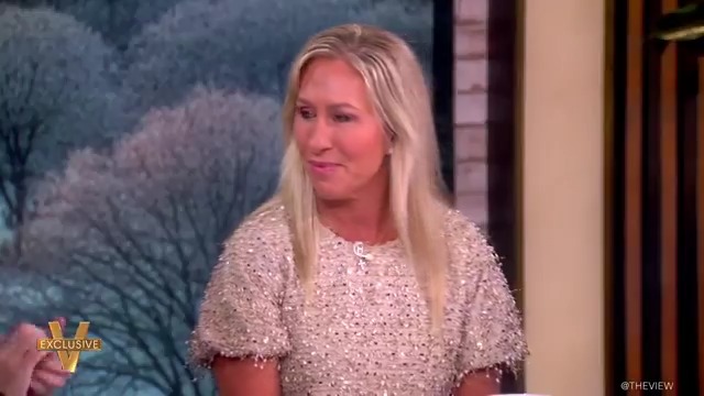You cannot make this up ‼️ Marjorie Taylor Greene is back on THE VIEW. 1 day after quitting on America. She has found a new home. I give her credit, she fits right in with other barn animals on the panel 🐷 🐮
