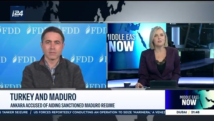 🇹🇷 violated U.S. sanctions on Venezuela and propped up the Maduro regime I joined Laura Cellier on i24NEWS English for FDD to discuss the details and why Ankara should be held accountable👇