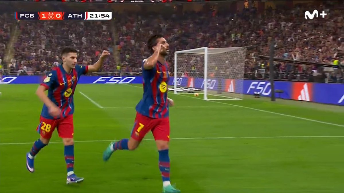 🪄 Bardghji inventa. 🅰️ Fermín asiste. 🔪 Ferran Torres ejecuta. El Barça golpea primero. #superSupercopa #LaCasaDelFútbol