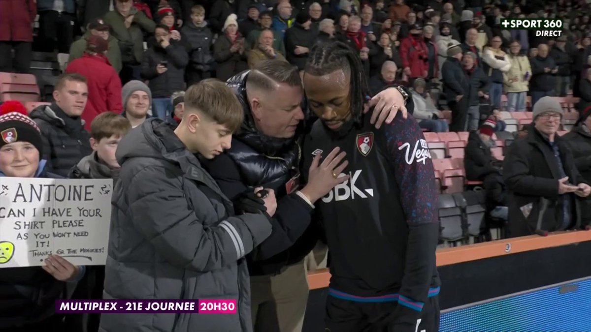 ๐จ SEMENYO ๐ฌ๐ญ AVEC UN PASTEUR ET UN JEUNE SUPPORTER POUR SA DERNIรRE ๐ณ๐ฅนโจ C'est ๐น๐ฎ ๐ฏ๐ฒ๐น๐น๐ฒ ๐ถ๐บ๐ฎ๐ด๐ฒ ๐ฑ๐ ๐ท๐ผ๐๐ฟ avec le joueur des Cherries pour son dernier match sous les couleurs de Bournemouth ๐ฅฒ๐คโค๏ธ ๐ฅ CANAL+ Foot