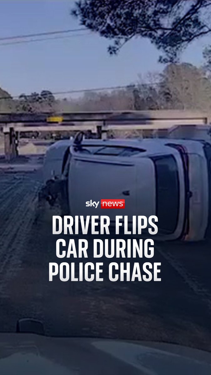 Dashcam footage shows US police in Texas chasing a car on New Year's Eve, before it flipped over near a highway. Latest videos: