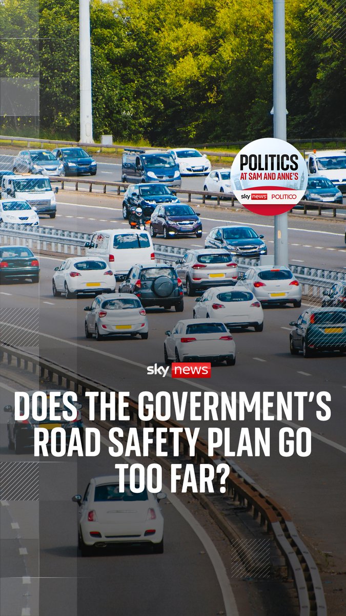 Does the government's road safety plan go too far? Sam Coates Sky and anne mcelvoy discuss whether it is too political or not? Listen to Politics at Sam and Anne's here 👉