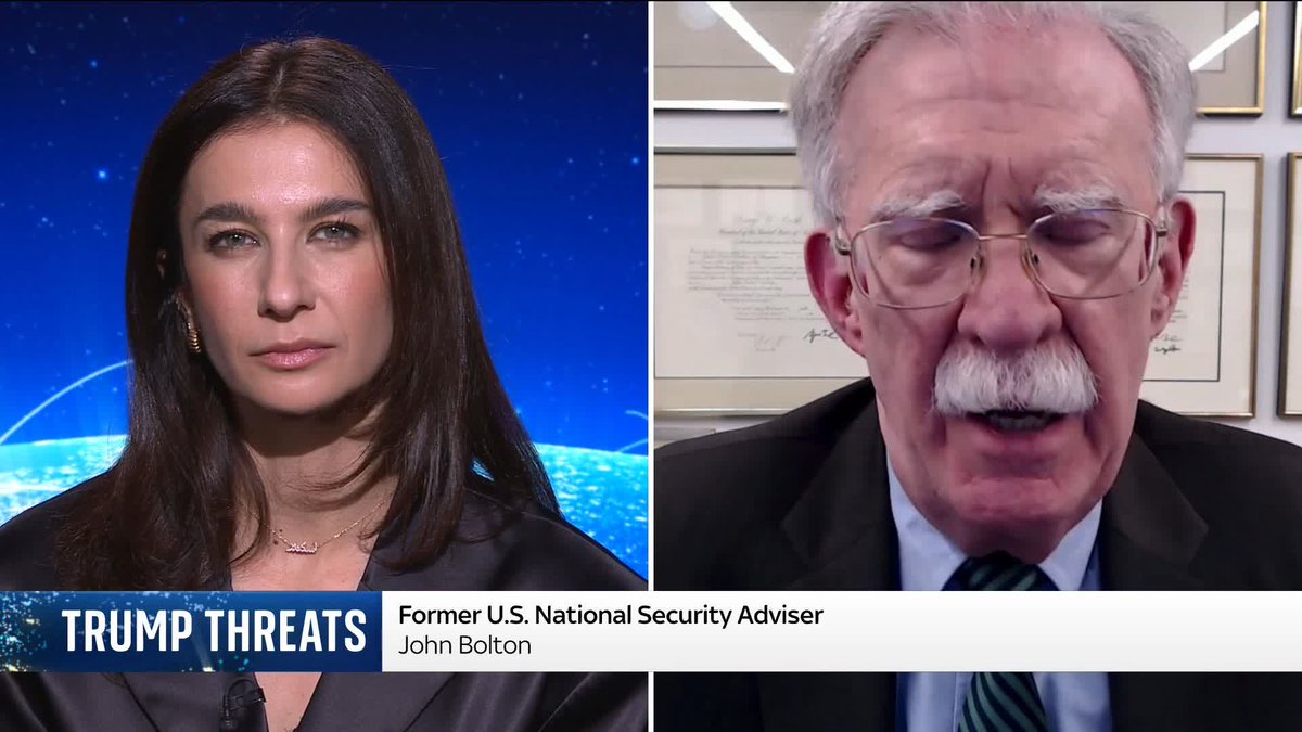 "It would probably mean the end of the NATO alliance." Former U.S. National Security Adviser, John Bolton, tells Yalda Hakim what it would mean if the Trump administration sets its sights on Greenland. 📺 Sky 501 and YouTube