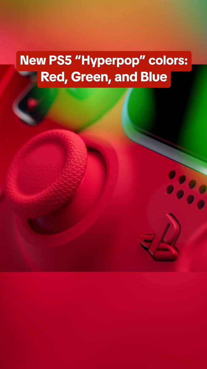 New PS5 console covers and DualSense controllers are coming in Techno Red, Remix Green, and Rhythm Blue as part of Sony's new Hyperpop collection: