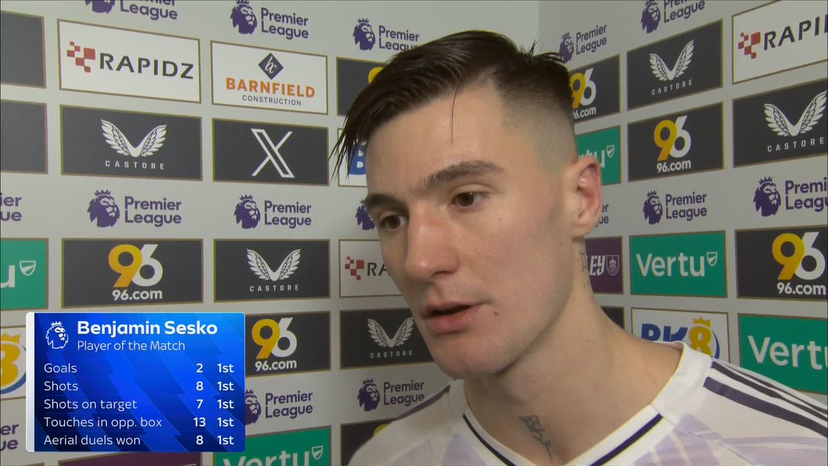 "It's my job at the end of the day" Hear from Benjamin Šeško after he scored a brace for Manchester United against Burnley 🔴