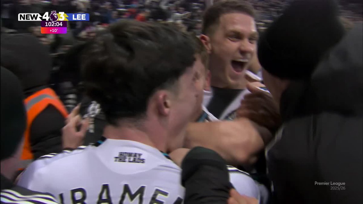 🤯🏴󠁧󠁢󠁥󠁮󠁧󠁿 NEWCASTLE LO PERDÍA 2-3 VS LEEDS AL 90’, LO EMPATÓ AL 91’ Y SE LO GANÓ 4-3 AL ¡¡102’!! El grito de gol y la locura total en St. James Park, cine absoluto. 🚬