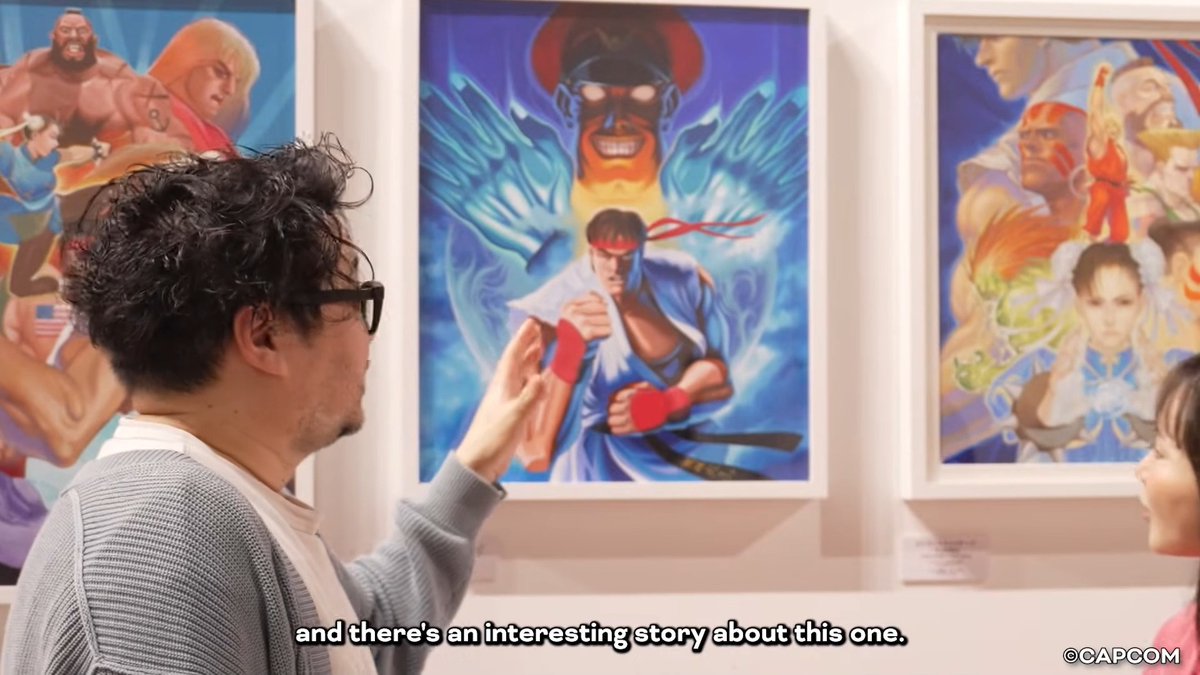 Fun fact: The kanji on Ryu's belt and M. Bison's completely white eyes both originated from the same piece of official artwork.