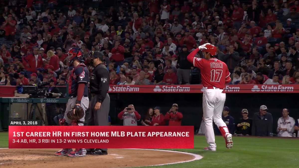 BOT 1 | “Big fly, Ohtani-san!” In his first AB at Angel Stadium, Ohtani sent the fans into a FRENZY with a 397-foot blast 💣