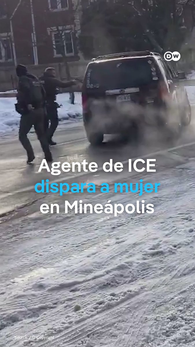 Agente de ICE dispara mortalmente a una mujer durante operativo en Mineápolis Una mujer de 37 años murió en Mineápolis tras recibir disparos de un agente del Servicio de Inmigración y Control de Aduanas de Estados Unidos (ICE) durante un operativo. Según el Departamento de Seguridad Nacional, la mujer habría intentado atropellar a los agentes con su vehículo. Las autoridades sostienen que el autor de los hechos habría actuado en defensa propia.