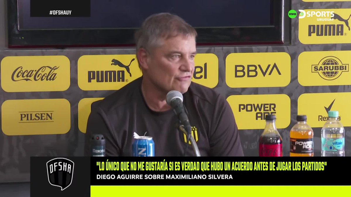 "LO ÚNICO QUE NO ME GUSTARÍA, SI ES VERDAD, QUE HUBO UN ACUERDO ANTES DE LOS PARTIDOS" 🔥 🗣️ Diego Aguirre, DT de Peñarol, se refirió al pase de Maxi Silvera del Carbonero a Nacional. 🎙️ #DFSHAUY