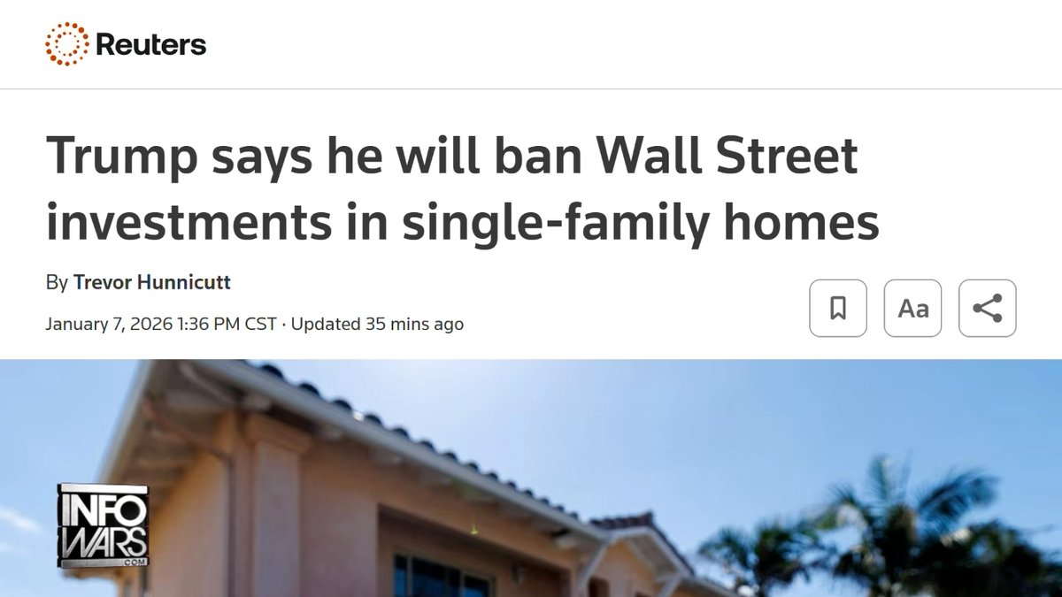 MAGA VICTORY: President Trump Announces Steps To Ban Large Institutional Investors- BlackRock, Vanguard, State Street- From Buying Single-Family Homes! This ALONE Will Help Americans Thrive More Than Almost Anything!