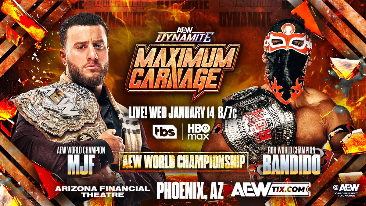 .Maxwell Jacob Friedman™️ is trying to get out of his match with @BandidoWrestler AND take back "his" Dynamite Diamond Ring, but Bandido isn't having it! Watch #AEWDynamite LIVE on TBS & HBO Max