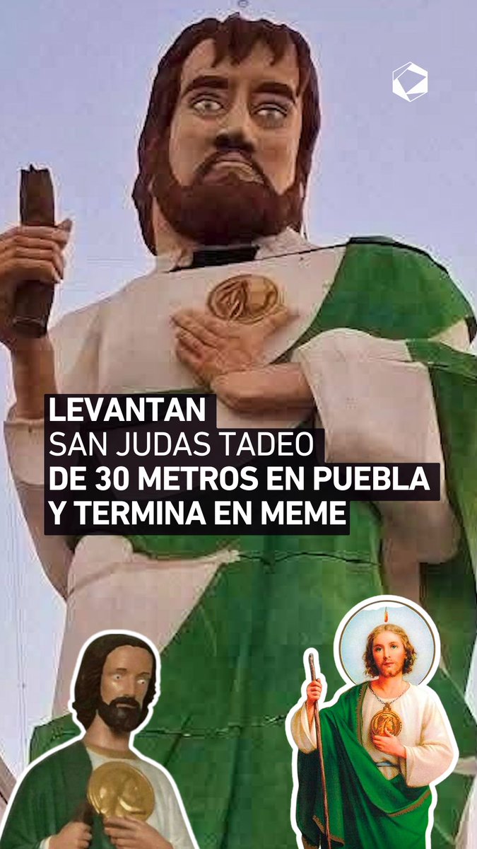 Subes al cerro buscando a San Judas Tadeo y te encuentras con… otra cosa. 👀🙏 Puebla estrenó estatua gigante y el debate ya está bendecido por el internet.