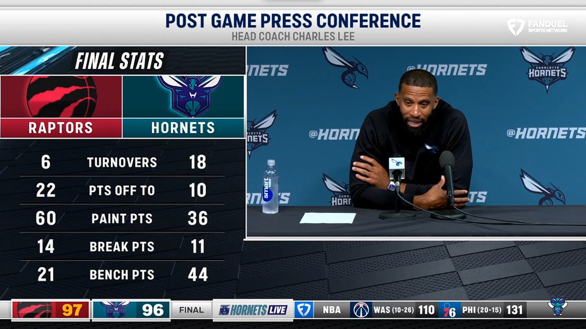 🎙️ Charles Lee on the crunch-time lineup: "I liked how that group was playing, also trying to be a little bit mindful of where we are in the back-to-back and our allocation of minutes to put us in the best position to be healthy... just a tough decision that I have to make."