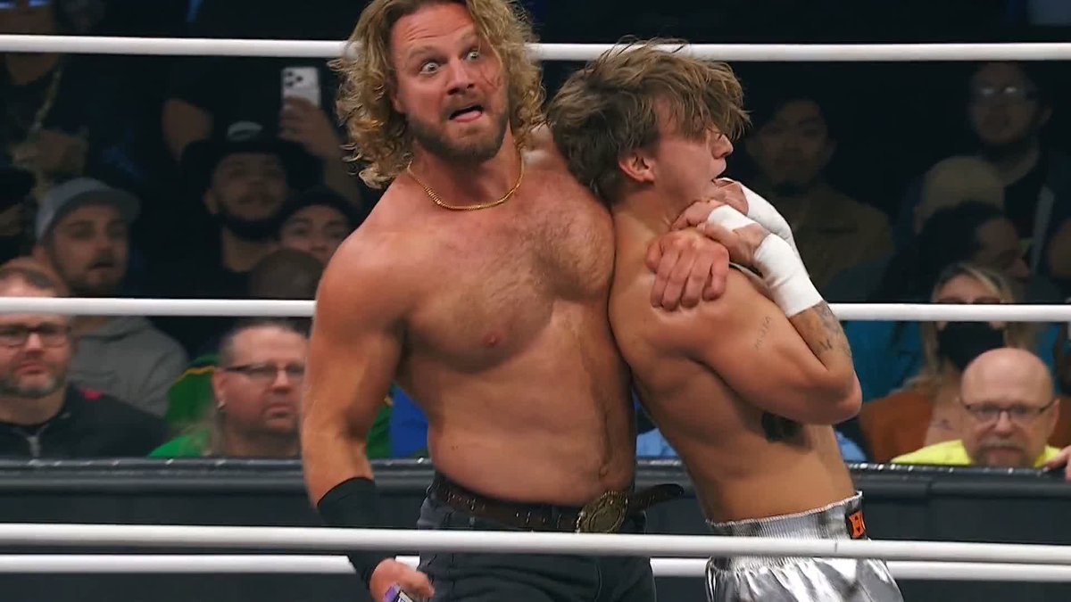 Staple gun in hand, Hangman Adam Page finally gets some payback against @730HOOK! Watch #AEWDynamite LIVE on TBS & HBO Max
