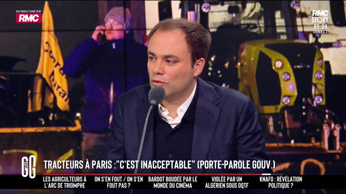 🚜 Une centaine de tracteurs actuellement dans Paris : "La France ne veut plus du Mercosur." 🗣️ Charles Consigny : "Si j'étais à la place du gouvernement, j'enfreindrais les règles européennes et j'annoncerais une rupture avec ces règles européennes." #GGRMC