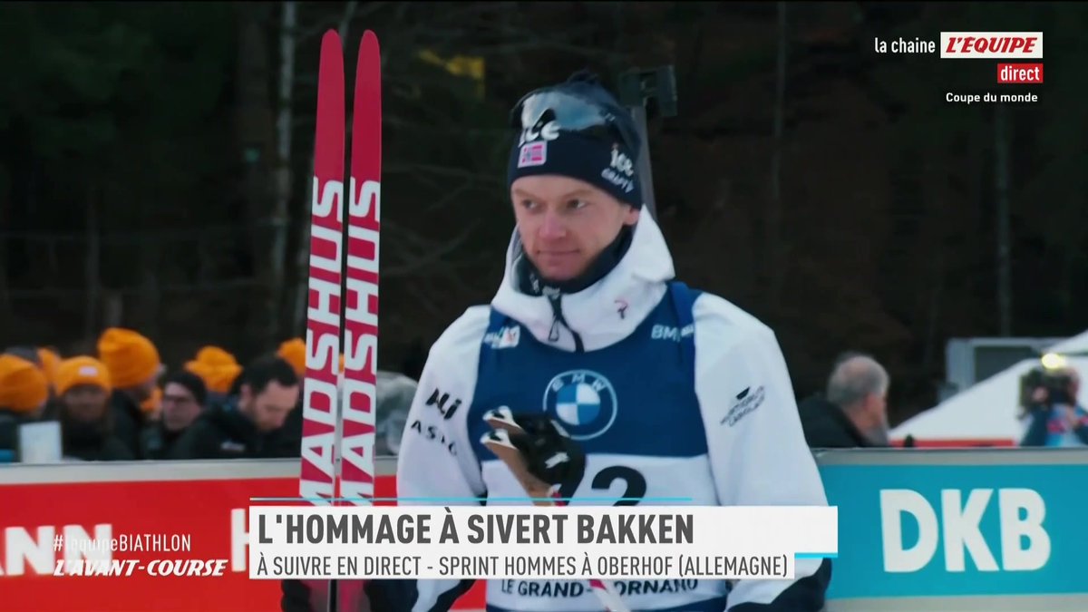 L'hommage à Sivert Bakken, décédé le 23 décembre dernier, avant le sprint d'Oberhof Le direct sur la chaine L'Équipe > #lequipeBIATHLON