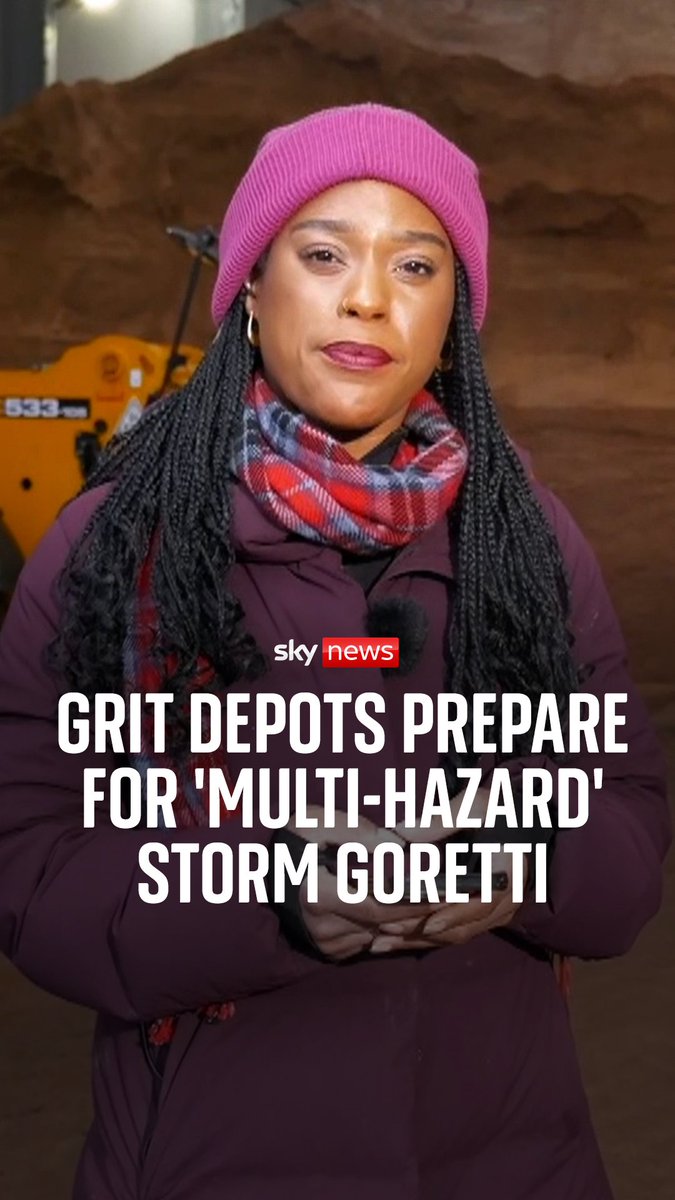Sky's Shamaan Freeman-Powell reports from a grit depot in Derby, where workers have been toiling through the Arctic blitz and who are now preparing for Storm Goretti. Live updates: