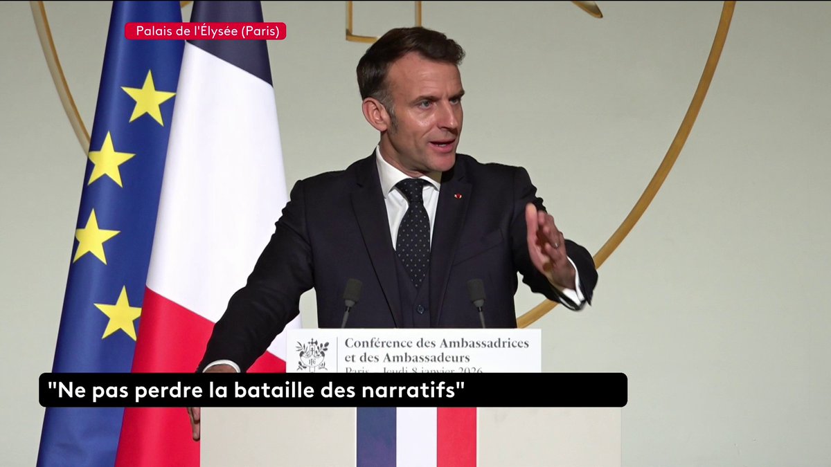 🔴 🗣 Conférence des ambassadeurs : "On ne doit pas perdre la bataille des narratifs (...) On s'interdit de défendre ce qu'on fait et on est massivement attaqué d'être des nouvelles puissances coloniales", estime Emmanuel Macron #canal16